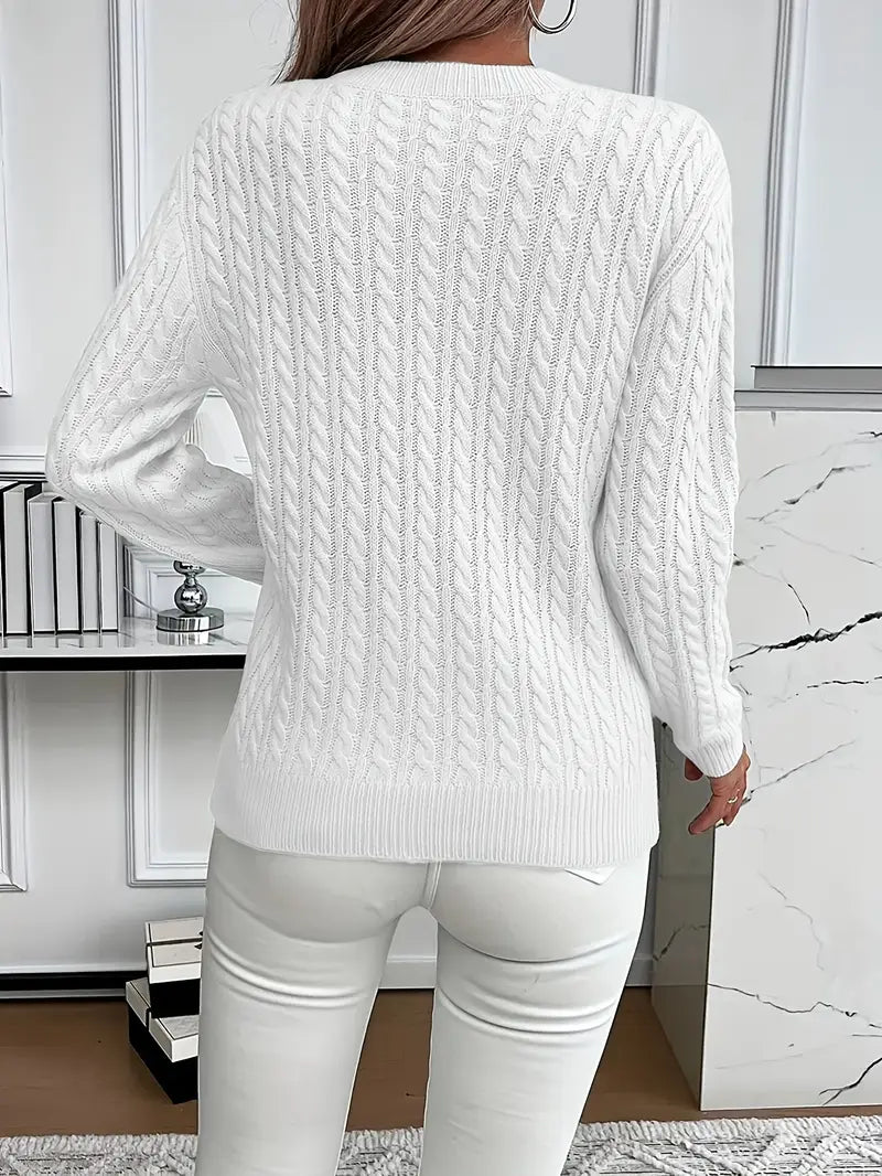 Women's Classic Cable Crew Neck Pullover