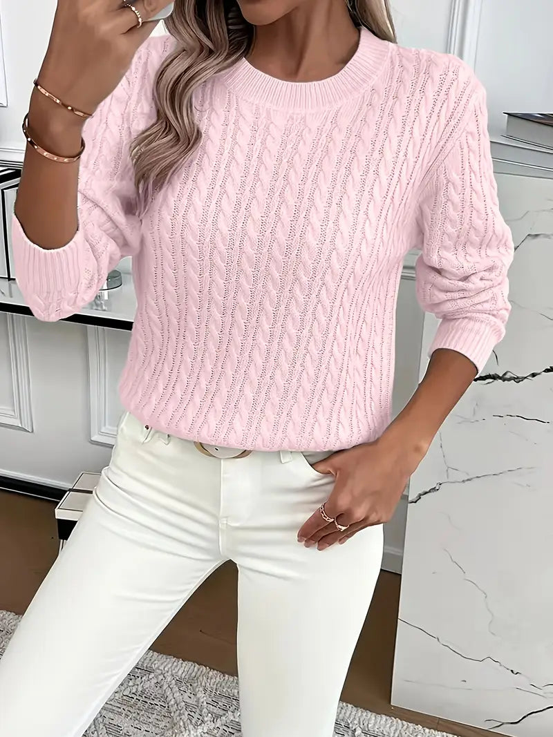 Women's Classic Cable Crew Neck Pullover