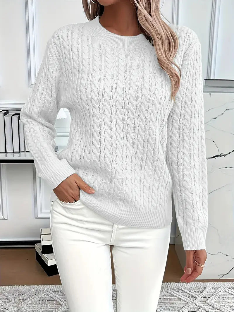 Women's Classic Cable Crew Neck Pullover
