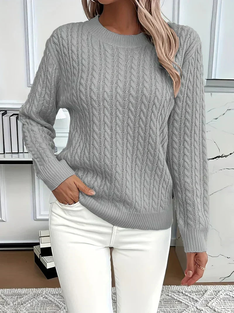 Women's Classic Cable Crew Neck Pullover