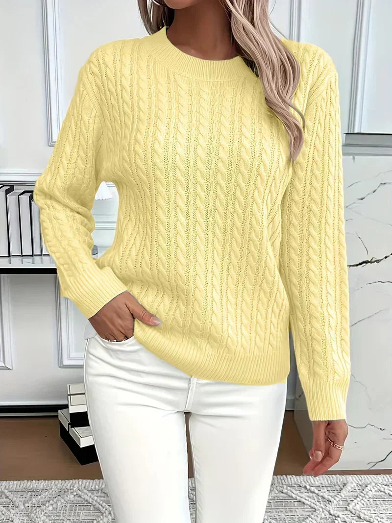 Women's Classic Cable Crew Neck Pullover