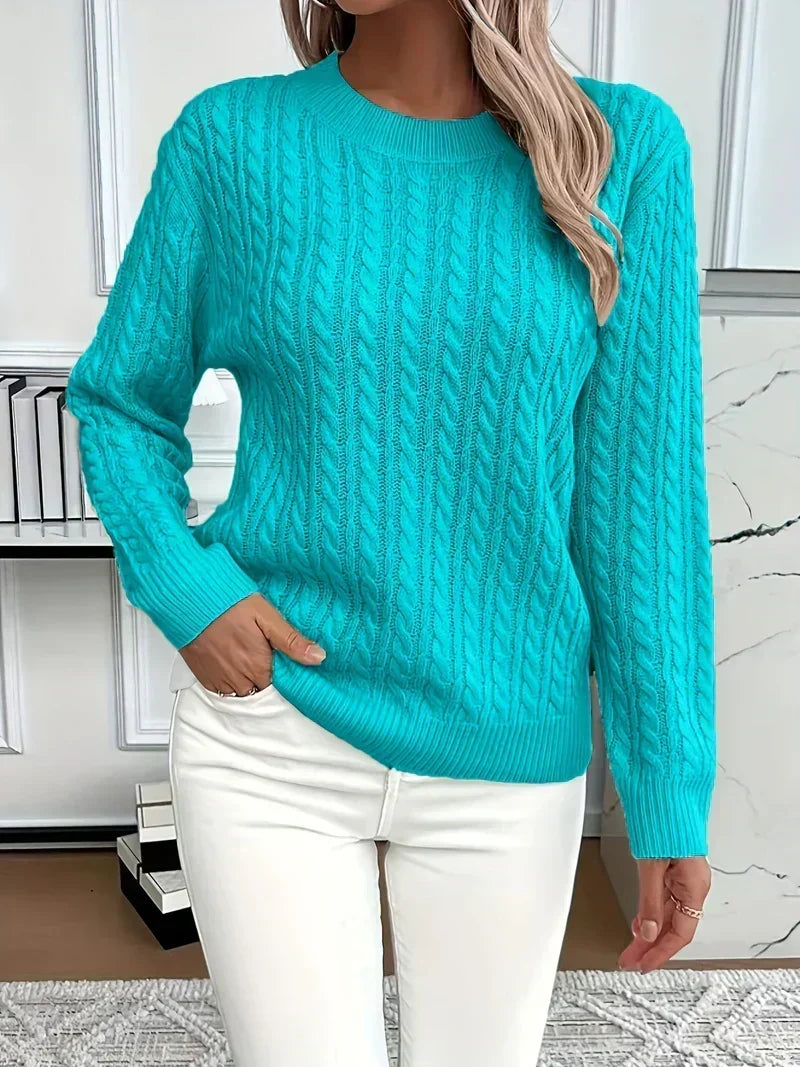 Women's Classic Cable Crew Neck Pullover