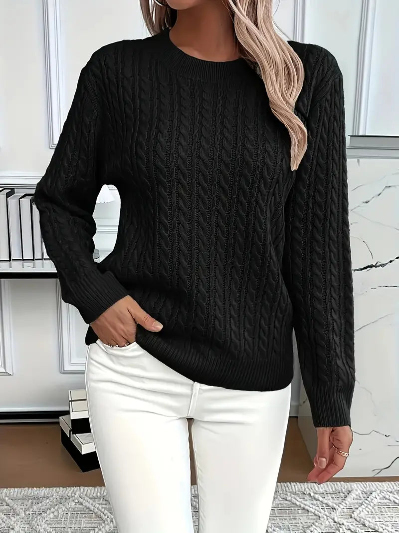 Women's Classic Cable Crew Neck Pullover
