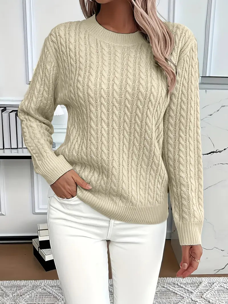 Women's Classic Cable Crew Neck Pullover