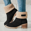 Women's Block-Heel Fleece-Lined Ankle Boots