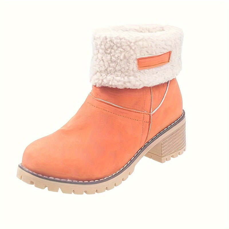 Women's Block-Heel Fleece-Lined Ankle Boots