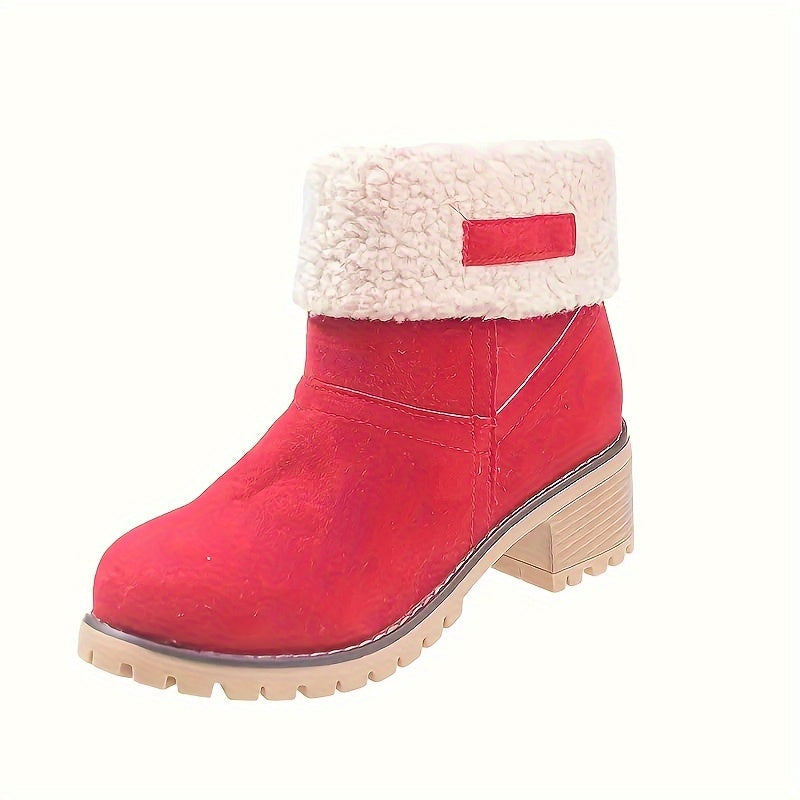 Women's Block-Heel Fleece-Lined Ankle Boots