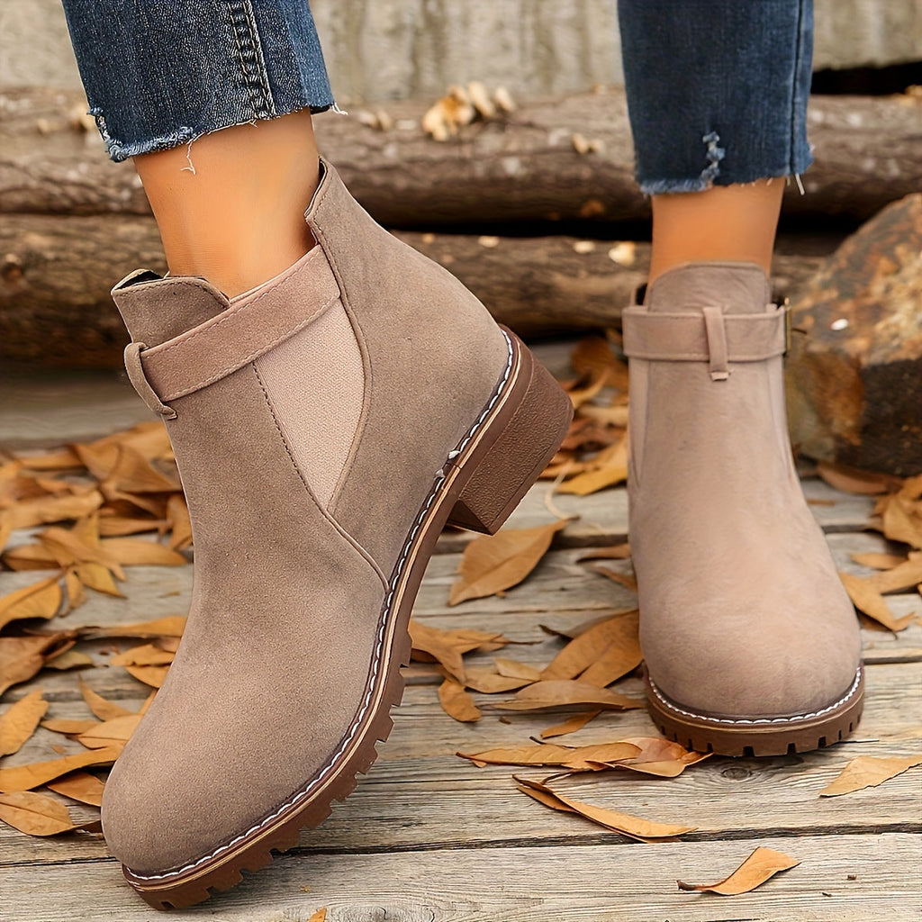 Women's Buckled Block-Heel Ankle Boots