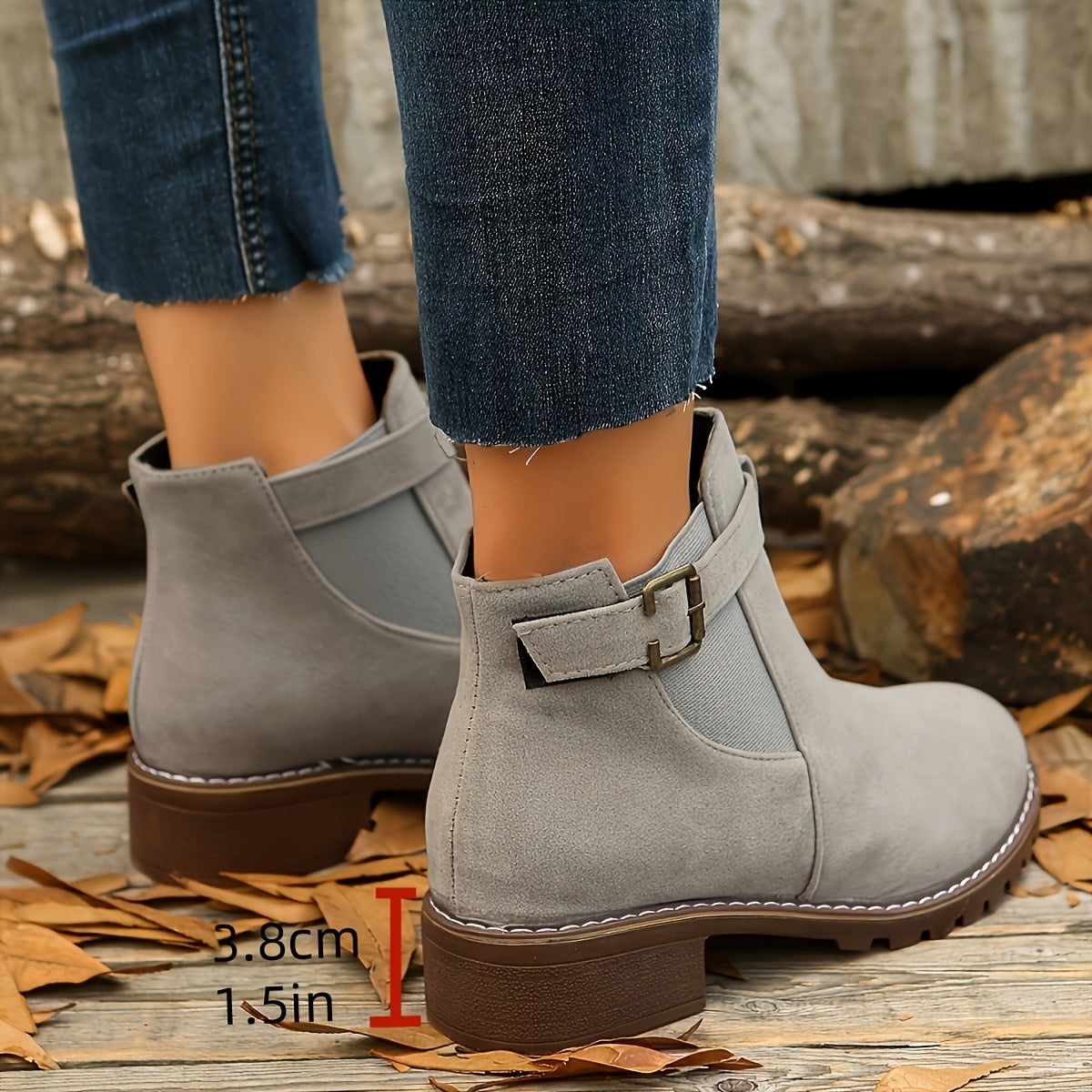 Women's Buckled Block-Heel Ankle Boots
