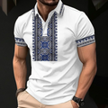 Men's Slim-Fit Embroidered Pattern Polo