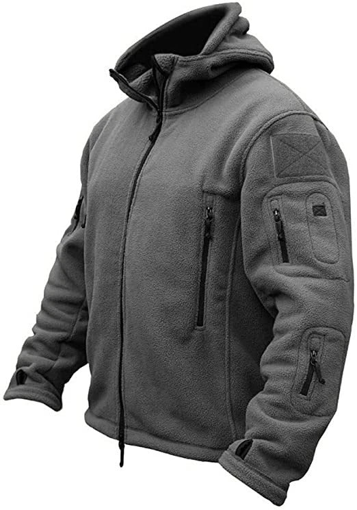 Men's Multi-Pocket Hooded Fleece Jacket