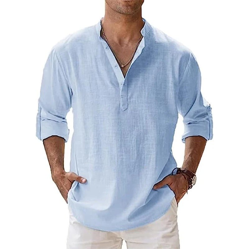 Men's Lightweight Cotton Linen Blend Shirt