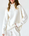 Women's Relaxed Winter Polo Neck Pullover