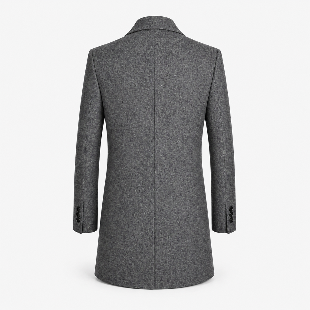 Men's Mid-Length Tweed Formal Overcoat