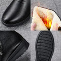 Women's Plush-Lined Faux Leather Ankle Boots