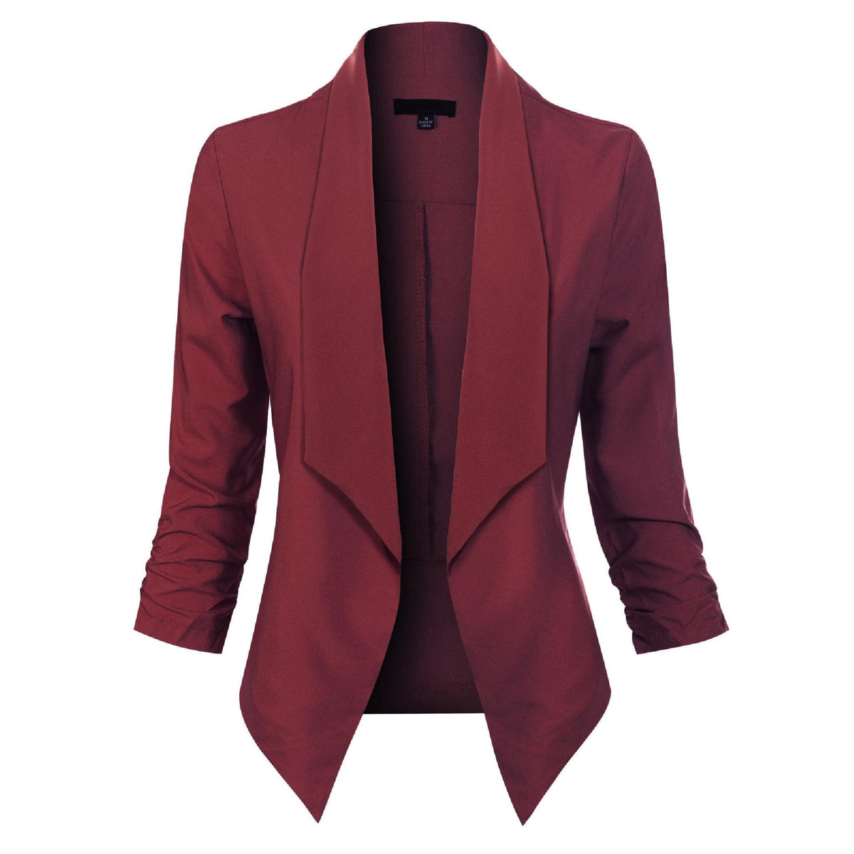 Women's Smart Edge-to-Edge Blazer with Ruched Sleeves