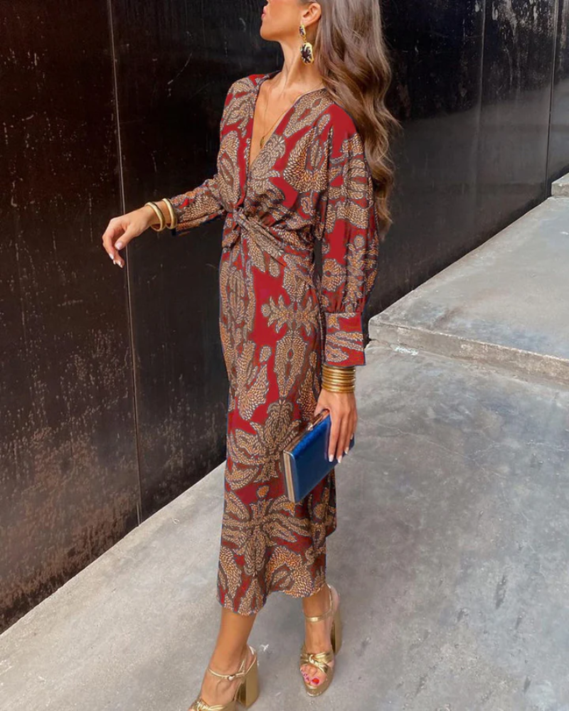 Women's Autumn Wedding Guest Maxi Dress