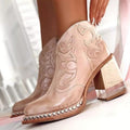 Women's Faux Leather Cowboy Ankle Boots