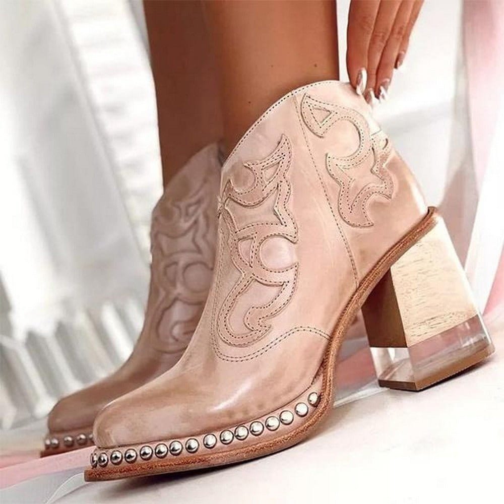 Women's Faux Leather Cowboy Ankle Boots