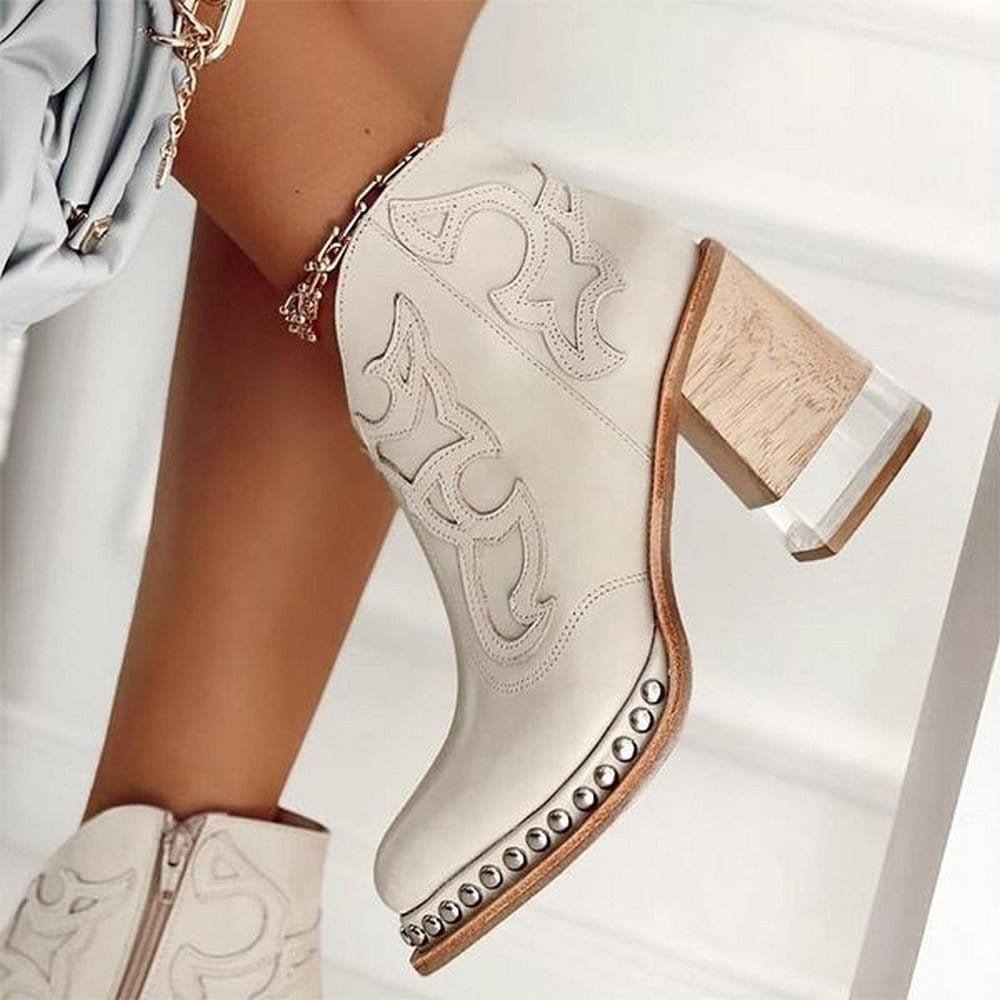 Women's Faux Leather Cowboy Ankle Boots
