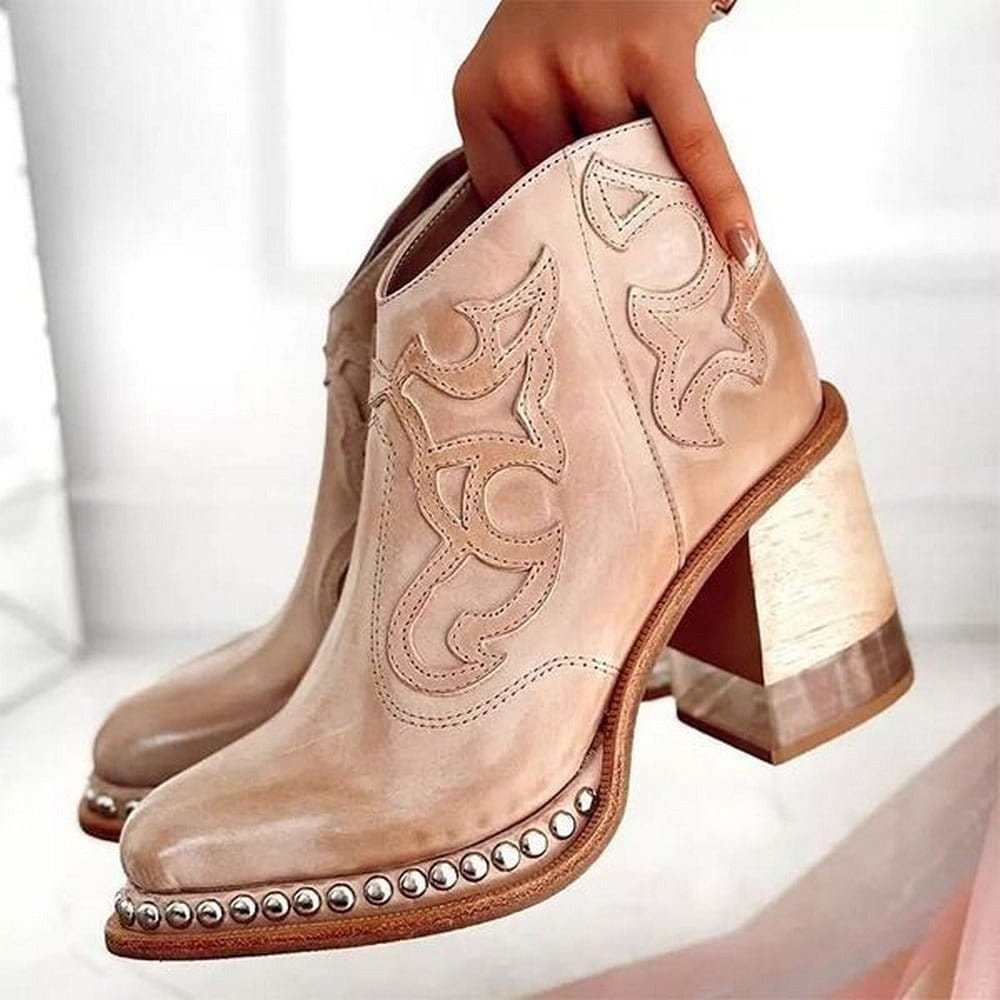 Women's Faux Leather Cowboy Ankle Boots