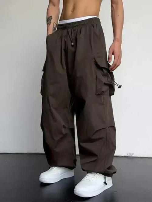 Men's Baggy Streetwear Wide-Leg Cargo Trousers