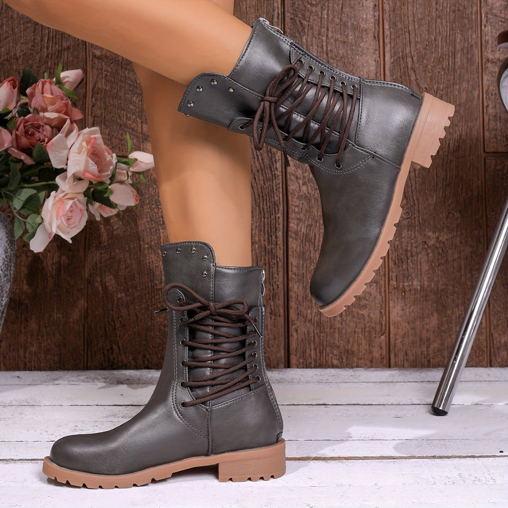 Women's Chunky Lace-Up Combat Boots