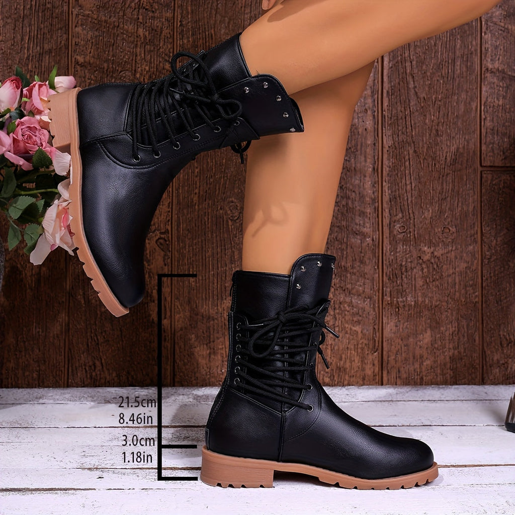 Women's Chunky Lace-Up Combat Boots