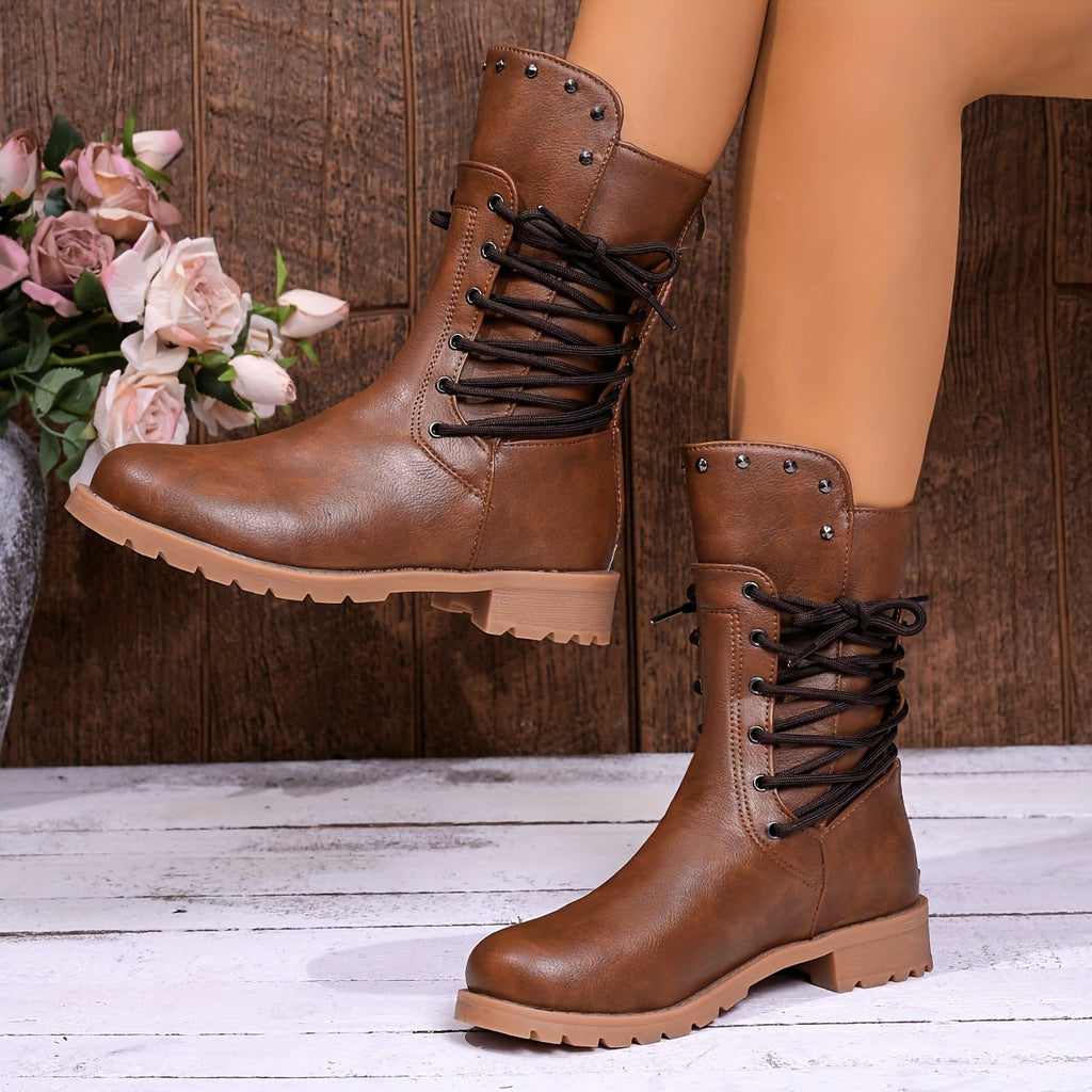 Women's Chunky Lace-Up Combat Boots