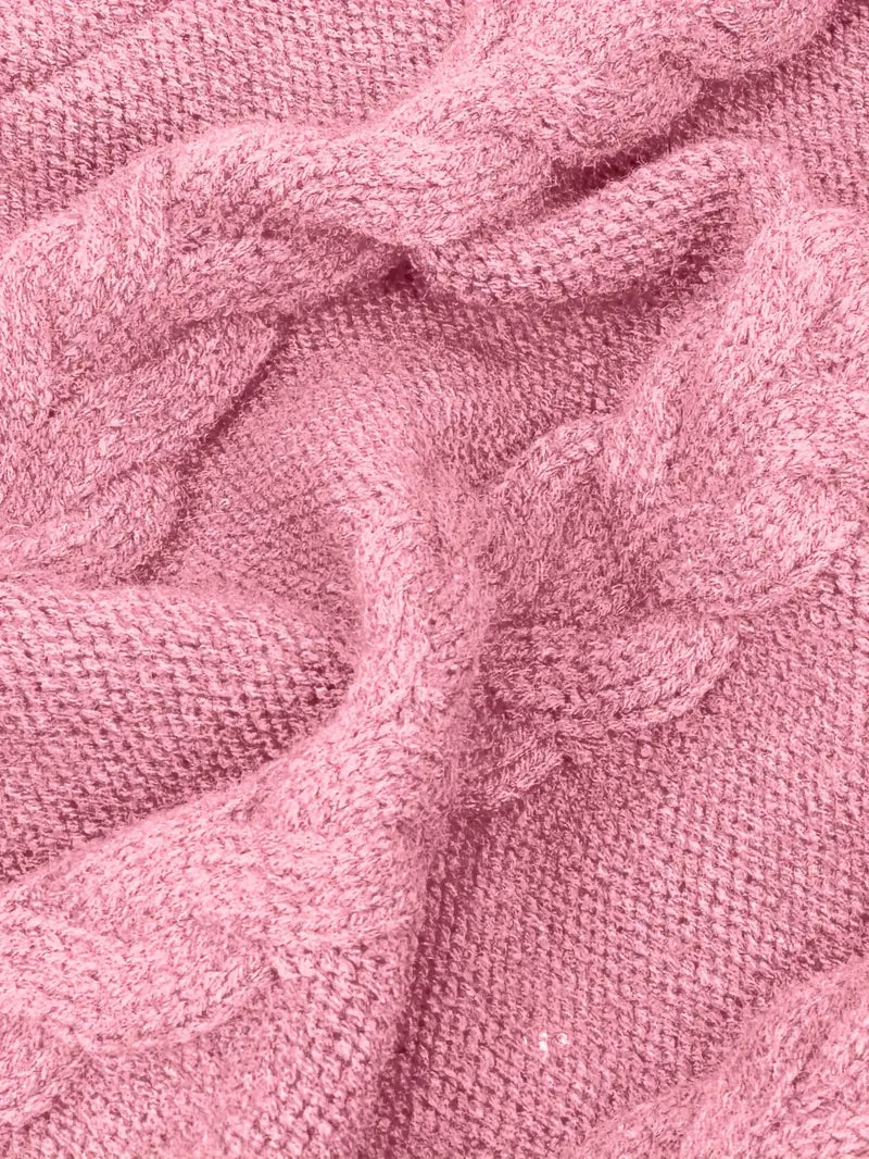 Women's Cable Knit Oversized Roll Neck Pullover