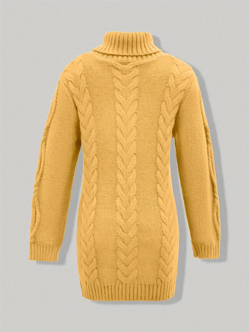 Women's Cable Knit Oversized Roll Neck Pullover