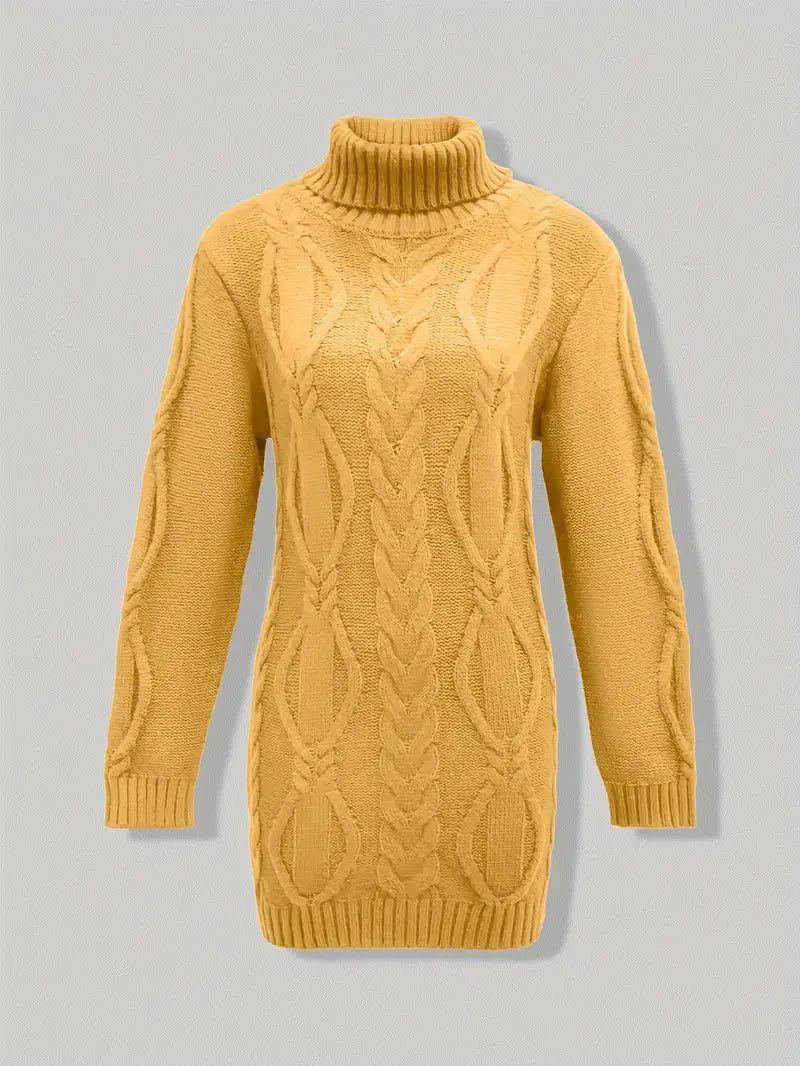 Women's Cable Knit Oversized Roll Neck Pullover