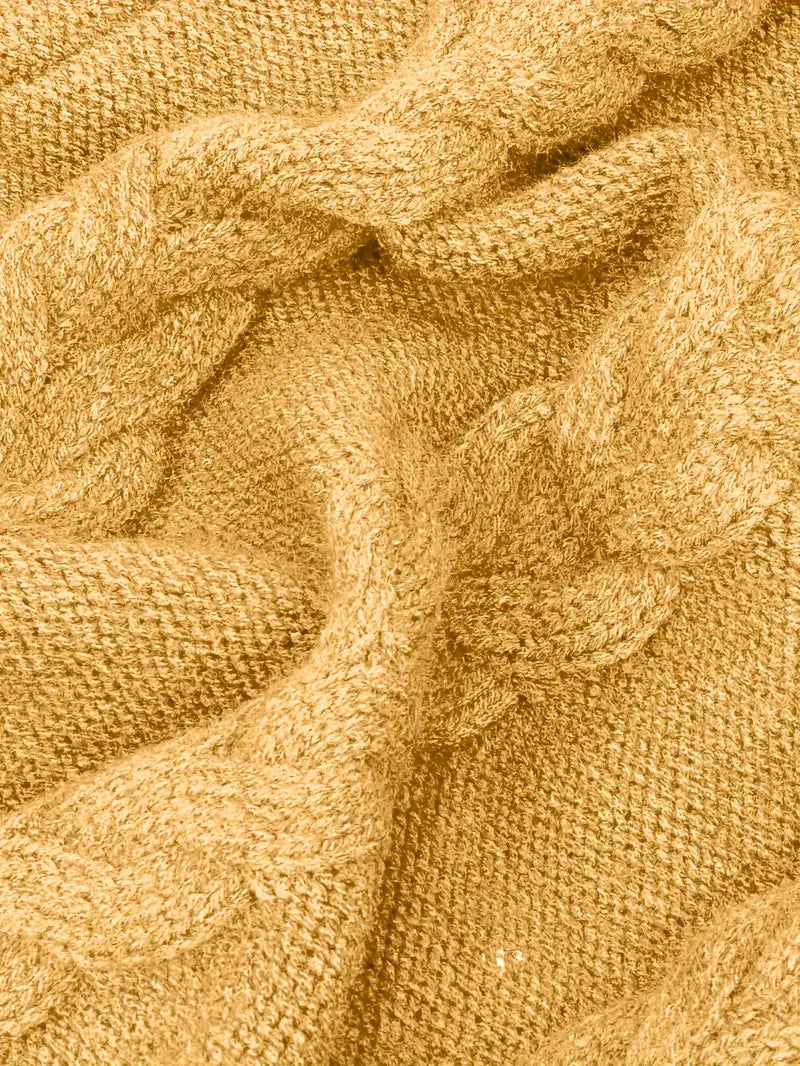 Women's Cable Knit Oversized Roll Neck Pullover