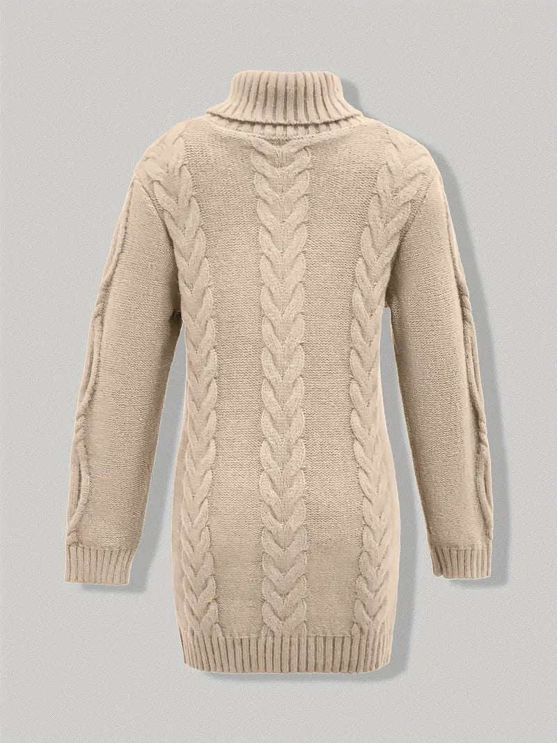 Women's Cable Knit Oversized Roll Neck Pullover