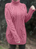 Women's Cable Knit Oversized Roll Neck Pullover