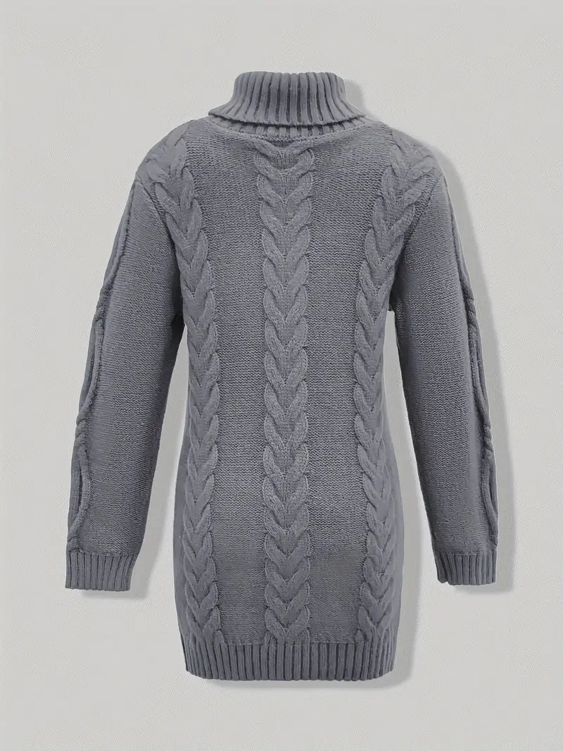 Women's Cable Knit Oversized Roll Neck Pullover