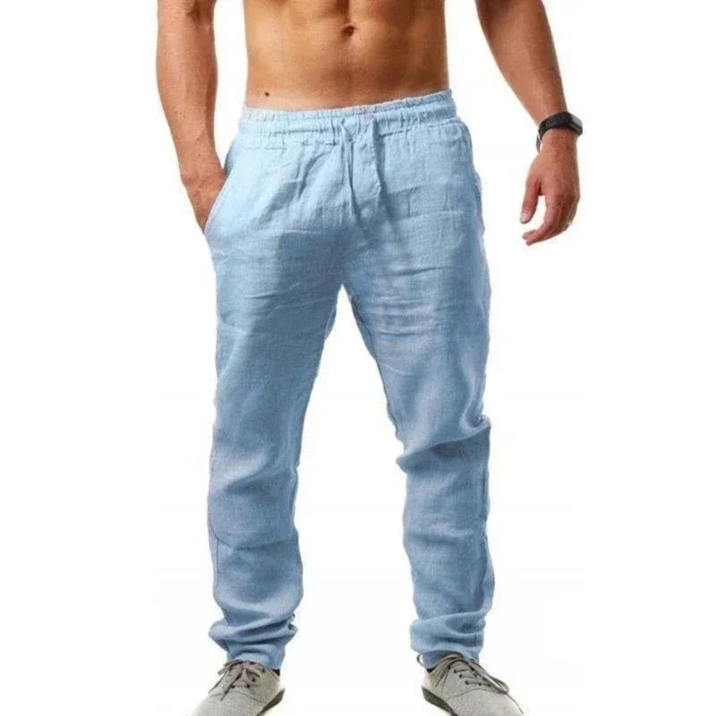 Men's Lightweight Summer Linen Drawstring Trousers