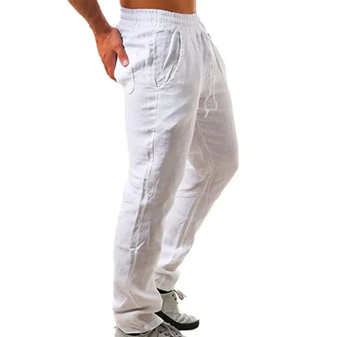 Men's Lightweight Summer Linen Drawstring Trousers