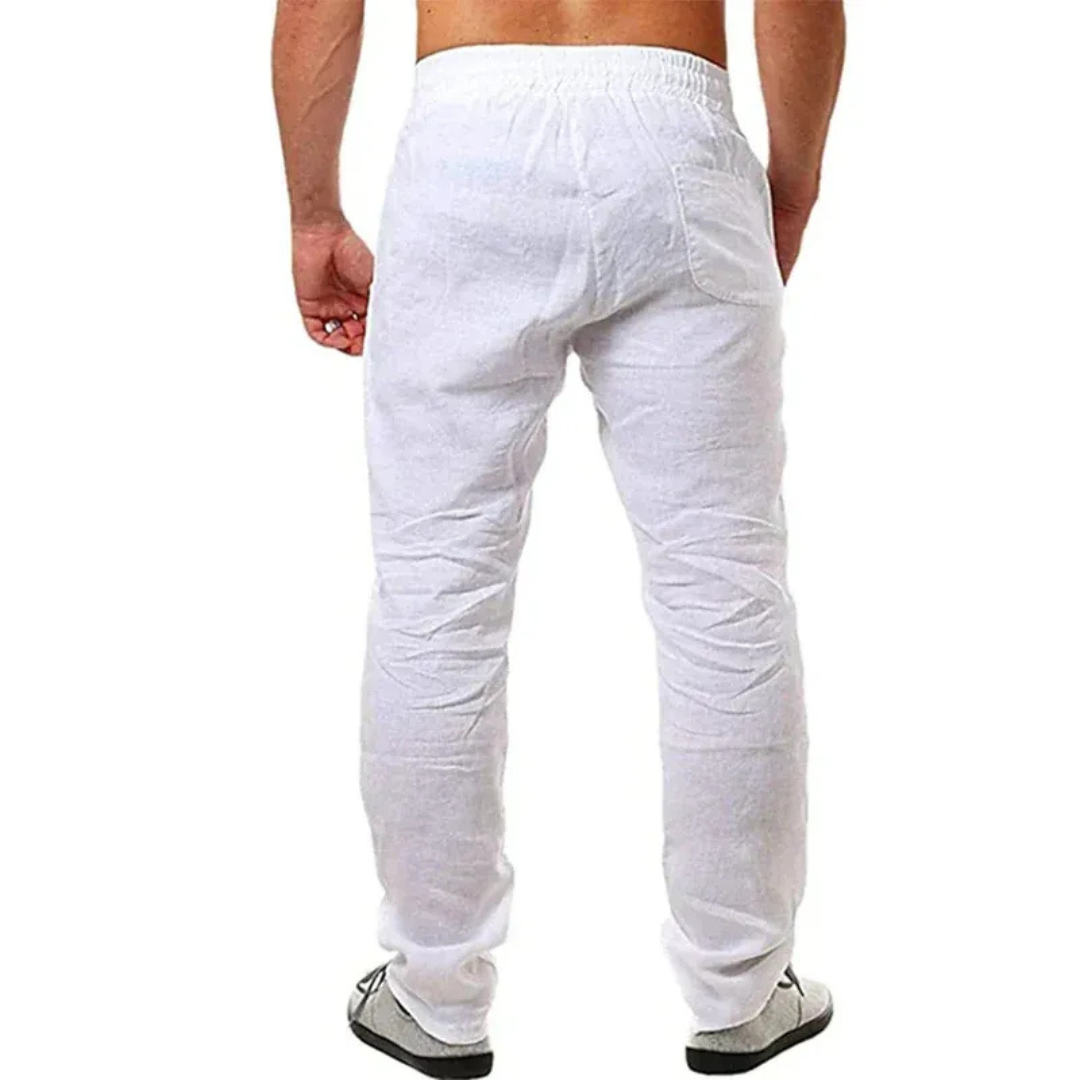 Men's Lightweight Summer Linen Drawstring Trousers