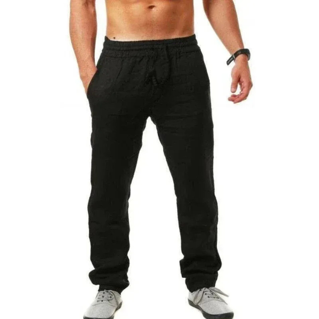 Men's Lightweight Summer Linen Drawstring Trousers