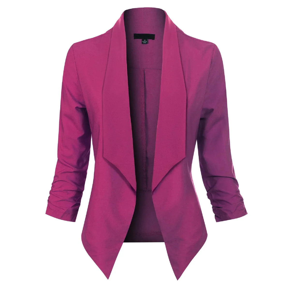 Women's Smart Edge-to-Edge Blazer with Ruched Sleeves