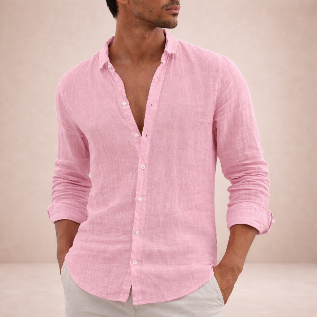 Men's Regular Fit Linen Casual Shirt