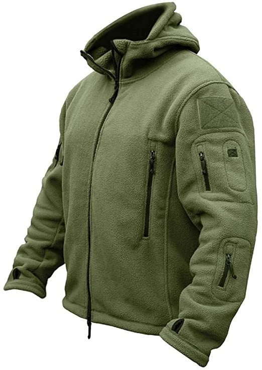 Men's Multi-Pocket Hooded Fleece Jacket