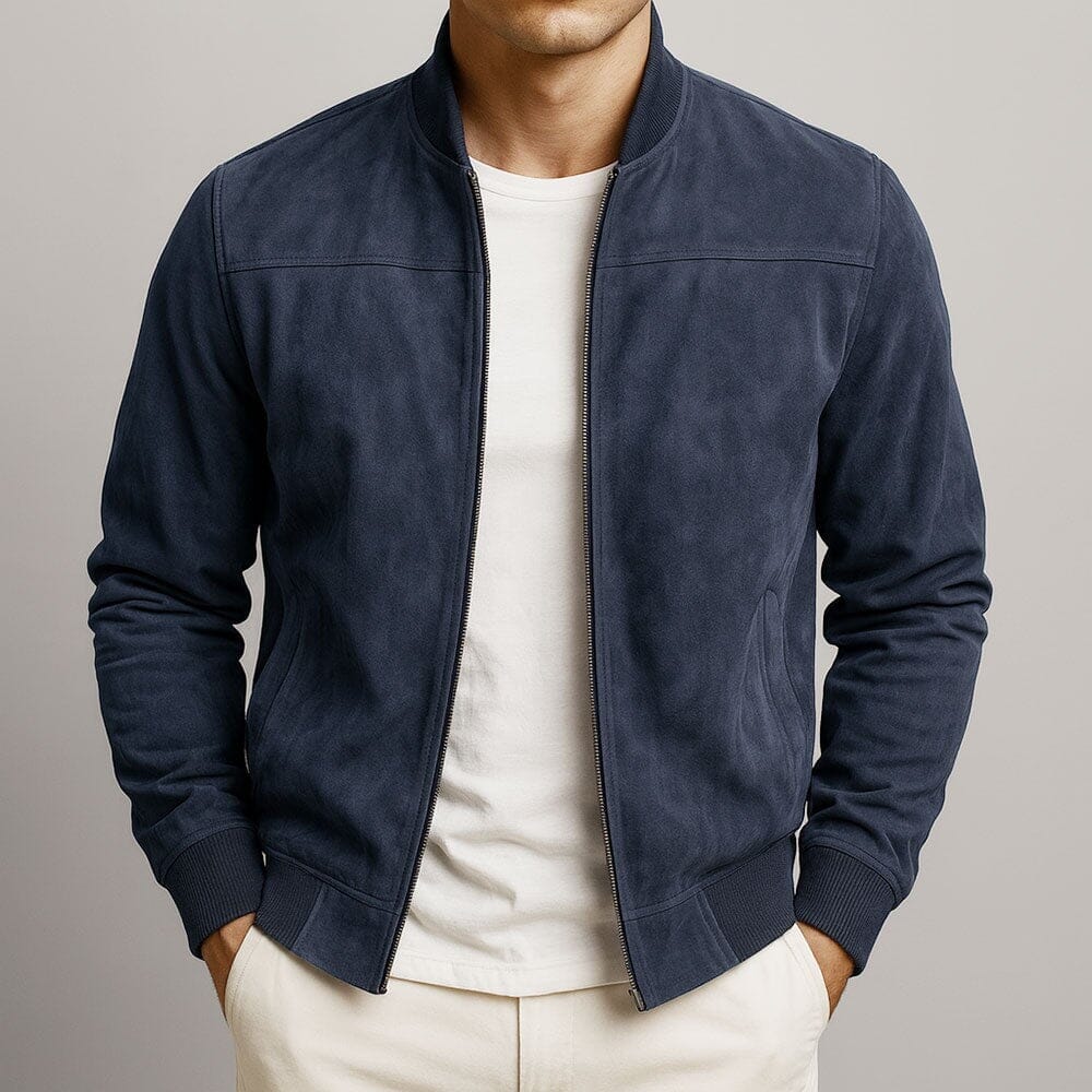 Men's Slim-Fit Suede Blouson Jacket