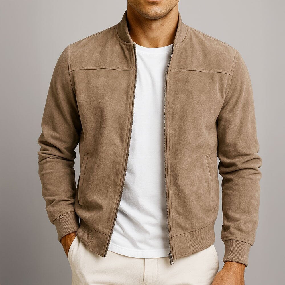 Men's Slim-Fit Suede Blouson Jacket