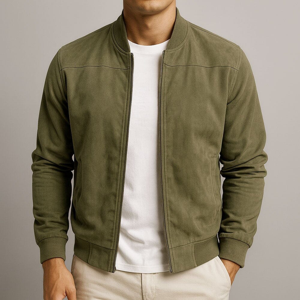 Men's Slim-Fit Suede Blouson Jacket