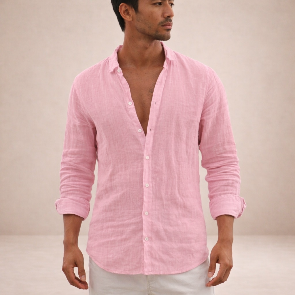 Men's Regular Fit Linen Casual Shirt