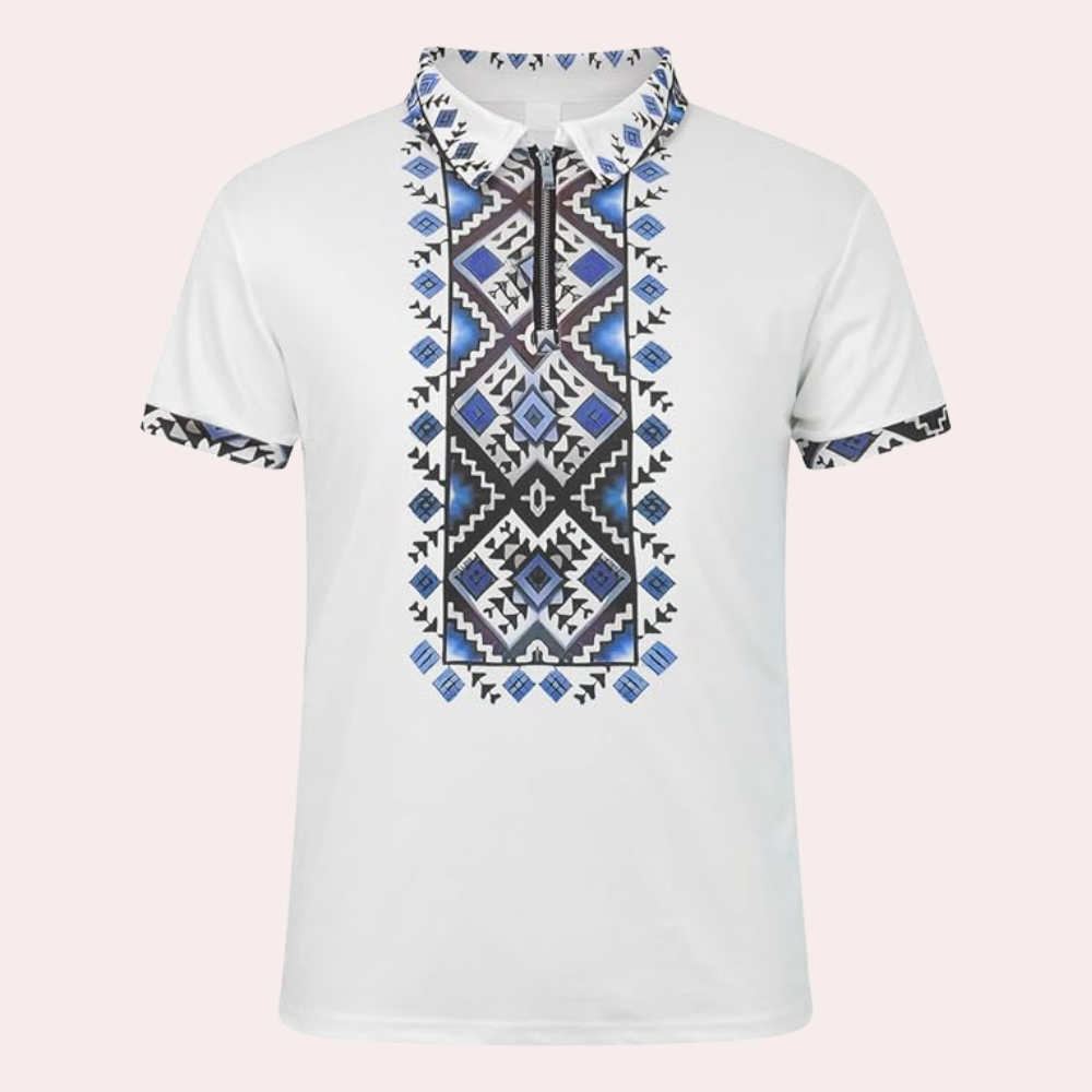 Men's Slim-Fit Embroidered Pattern Polo