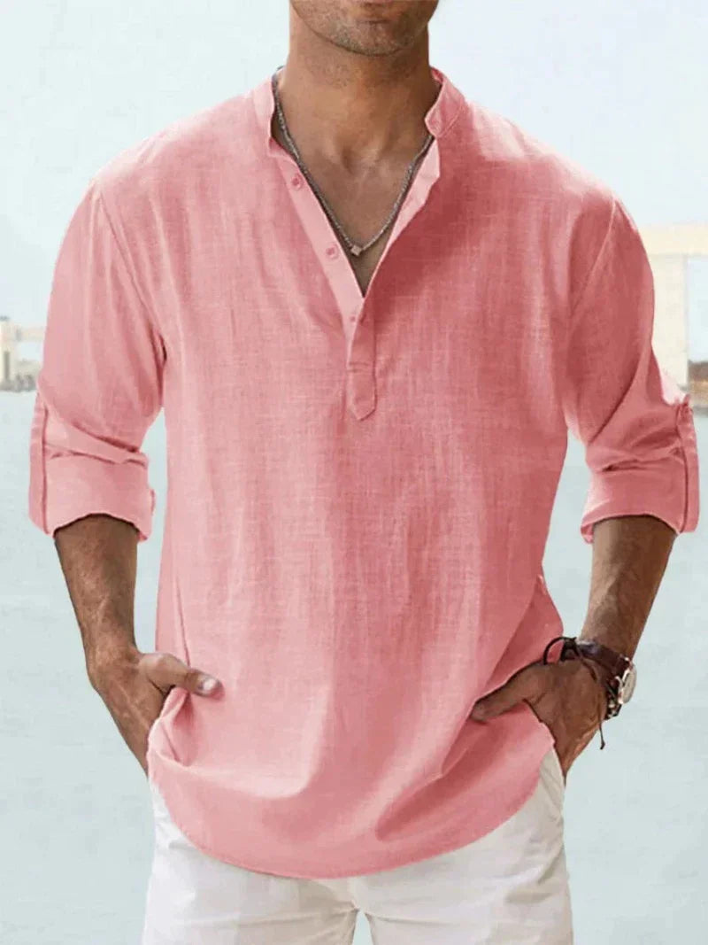 Men's Long Sleeve Relaxed Resort Collar Shirt