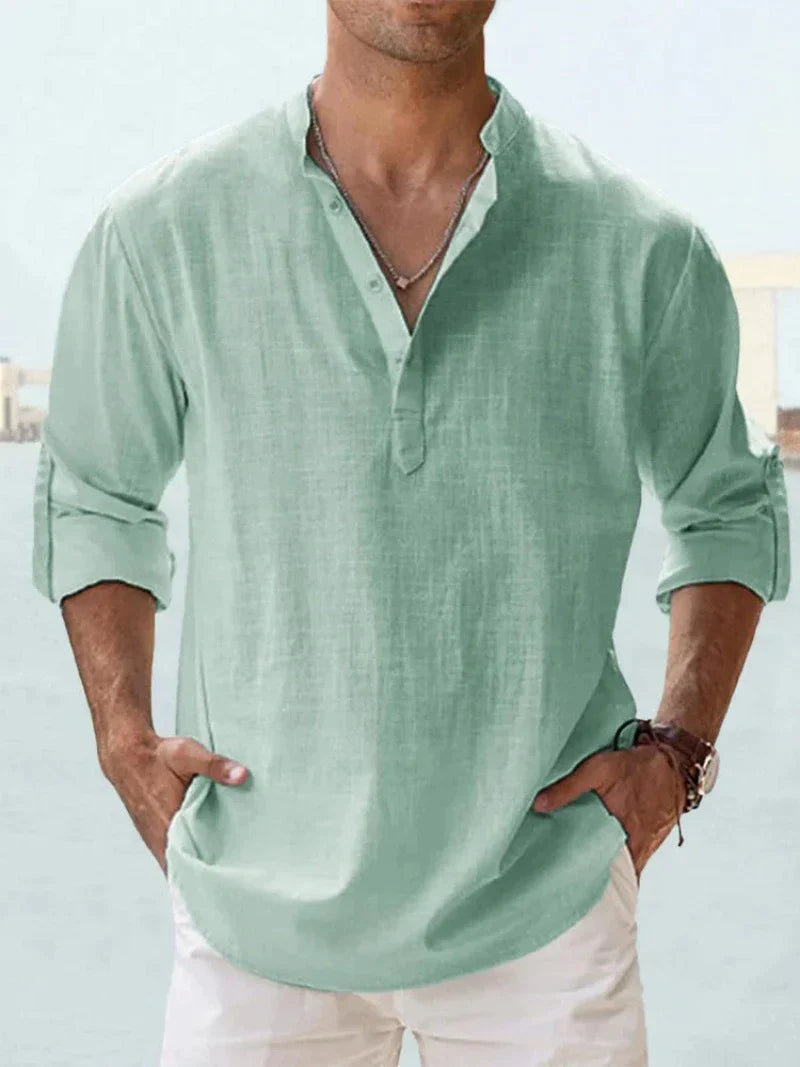 Men's Long Sleeve Relaxed Resort Collar Shirt
